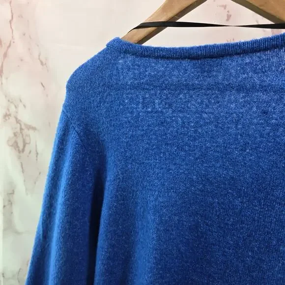 Torrid Sweater Womens 3 3X Blue Vegan Cashmere Surplice V Plunge Faux Wrap - Picture 6 of 13